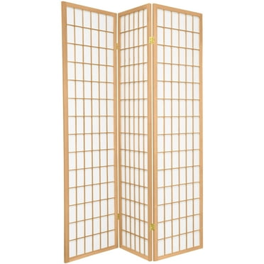 6 ft. Tall Window Pane Shoji Screen - Natural - 3 Panels