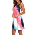 thumbnail image 4 of Robe Femme 2 Bretelles Sans Manches Débardeur Col Rond Robe Imprimée Aguichant, Rouge, TTG, 4 of 6