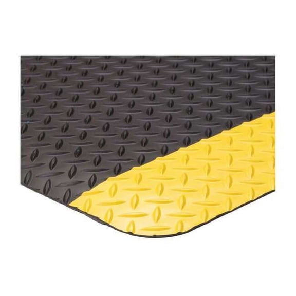 Condor Antifatigue Mat,Black,YllwBrdr,2ft.x3ft. 6ENJ2
