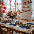 thumbnail image 5 of Navy Blue Striped Round 15 Inch Placemats Set of 8, Farmhouse Stripes Modern Abstract Art HeatResistant Non Slip Place Mats for Dining Table, Wipeable Braided Kitchen Table Mats for Housewarming, 5 of 9