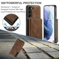 thumbnail image 3 of SaniMore Case for Samsung Galaxy A14 5G 6.6" 2023, PU Leather Case Detachable Magnetic Zipper Wallet Card Slots Kickstand Wireless Charging Anti-drop Shockproof 360° Protection Cover, Brown, 3 of 7