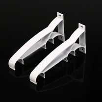 Mobutofu Drapery Rod Bracket 2Pcs Double Curtain Pole Bracket Galvanized Iron for Home