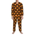 thumbnail image 3 of Fotbe Orange Pumpkin And Autumn Maple Pattern Long Sleeve Pajama Set for Men,Sleepwear Set,2-piece Loungewear Set,Soft PJs Comfy Nightwear with Pockets-XX-Large, 3 of 7