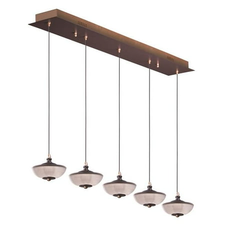 

6 in. Bella LED Five-Light Pendant Ceiling Light Bronze & Gold