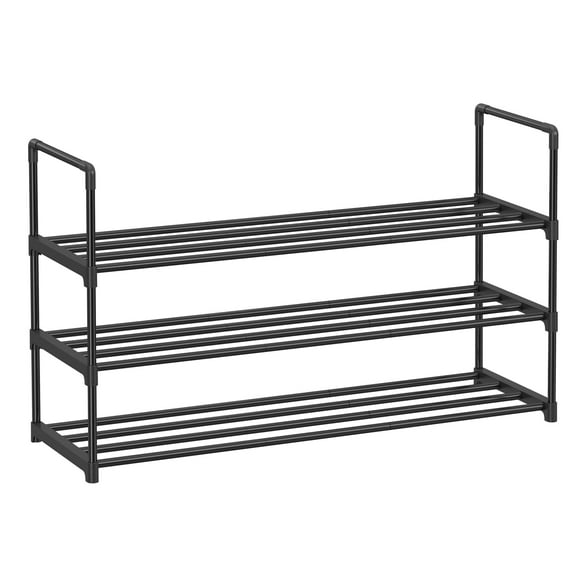 SONGMICS Zapatero, Organizador de Zapatos de 3 Niveles, Estante de Almacenamiento de Zapatos de Metal para 15 Pares de Zapatos, Fácil de Montar, Entrada, Negro ULSA303B02