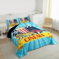 thumbnail image 3 of Manfei Teens Cinema Trictet Full Size Comforter Sets, Filmstrip Movie Night Bedding Comforter Set, Retro Theater Popcorn Reversible Bedding Sets, Luxury Bedroom Decor, 3 Pieces, 3 of 8