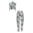 thumbnail image 4 of Haitryli Kids Girls 2-Piece Figure Skating Outfits Tassel Crop Top with Leggings for Gymnastic Performance Silver 14, 4 of 7