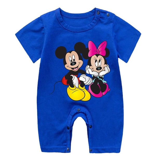 Mamelucos de verano para bebés, pijamas con estampado de dibujos animados de Mickey y Minnie para niños, mono para niñas, ropa para bebés, ropa infantil, Pijamas para niños pequeños Outfit3M Gao Jinjia LED