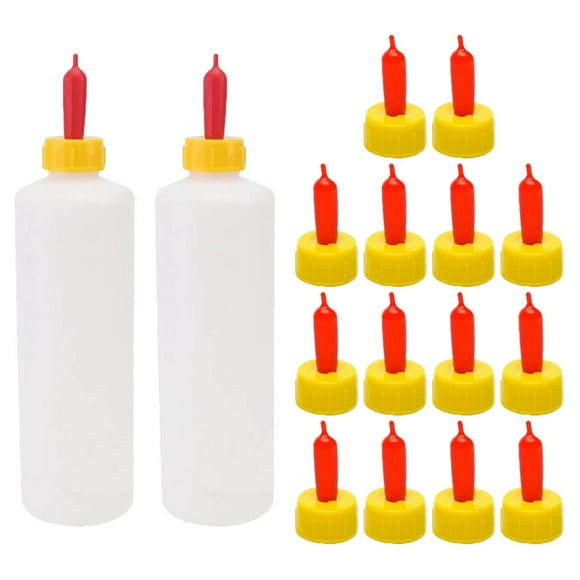 WORGEOUS Juego de biberones para lactancia de cabra, lámpara para alimentar biberones de leche con chupetes, botellas pequeñas de leche para ganado, 1 Juego
