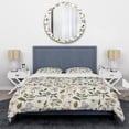 thumbnail image 3 of Designart "Sketched Botanical Treasures II" Beige Plants Bedding Covert Set - Bohemian & Eclectic Bed Set With 1 Sham, 3 of 5