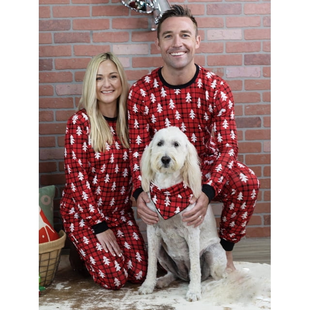 2025 Ropa navideña para padres e hijos, ropa familiar, ropa navideña, pijamas para padres e hijos con estampado de árboles de Navidad europeos y americanos, ropa para el hogar