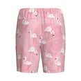 thumbnail image 4 of Rocae Pink Flamingos and Flowers for Men's Soft Sleep Pajama Shorts, Waistband and Pockets, 4 of 9