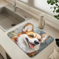 thumbnail image 4 of Wobogo Corgi with Oil Painting Style Dish Drying Mats Diatomaceous Earth Super Absorbent Non-slip Rubber Sole 15.7×11.8in, 4 of 11