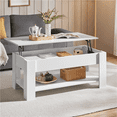 thumbnail image 4 of Topeakmart 47.5in Wooden Lift Top Coffee Table with Hidden Compartment for Living Room, White, 4 of 13