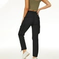 thumbnail image 4 of Tbopshirt Womens Quick Dry Pants Fashion Womens Casual Color Casual Elastic High Waist Wide Cropped Leg Loose Outdoor Fitness Running Climbing Trousers Pocket Pants, 4 of 6