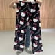 thumbnail image 5 of 2024 Anime Sanrio Hello Kitty Pijamas Negro Franela Mujeres Kawaii Lana Blanco Dibujos Animados Casual Pantalones de Casa Otoño Moda Pantalones, 5 of 5