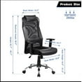 thumbnail image 4 of Ergonomic High Back Office Chair ,Mesh Desk Chair W/ Lumbar Support and Rolling Wheels, Adjustable Headrest Backrest Armrest,Black, 4 of 5
