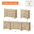 thumbnail image 3 of Farmhouse 110.2" W 3PCS Dresser Set, 3-Drawer Dressers Set Of 2 And Wooden Dresser With Ample Storage For Bedroom,Living Room, 3 of 5