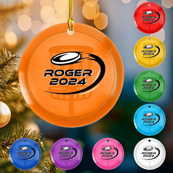 Custom Disc Golf Ornaments 2025 Gift for Disc Golf Lover Disc Golf Ornament for Christmas Xmas Disc Golf Ornament Golfer Gift (DG7) - 3404 (Orange)