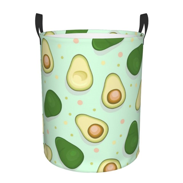 Fotbe Avocado Cesto de Ropa con Asas, Cesto Impermeable de Gran Capacidad, Bolsa de Lavado para Dormitorio, Cesto de Ropa con Ruedas y Asas-Small