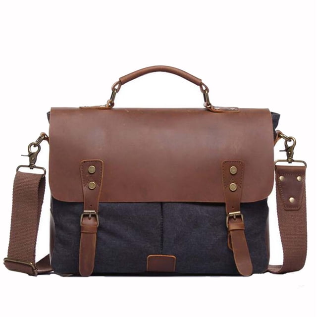 Bolso de hombro de cuero de lona para hombre, bolso de mensajero Vintage, bolso de viaje escolar Sharpla Bolso Hombre