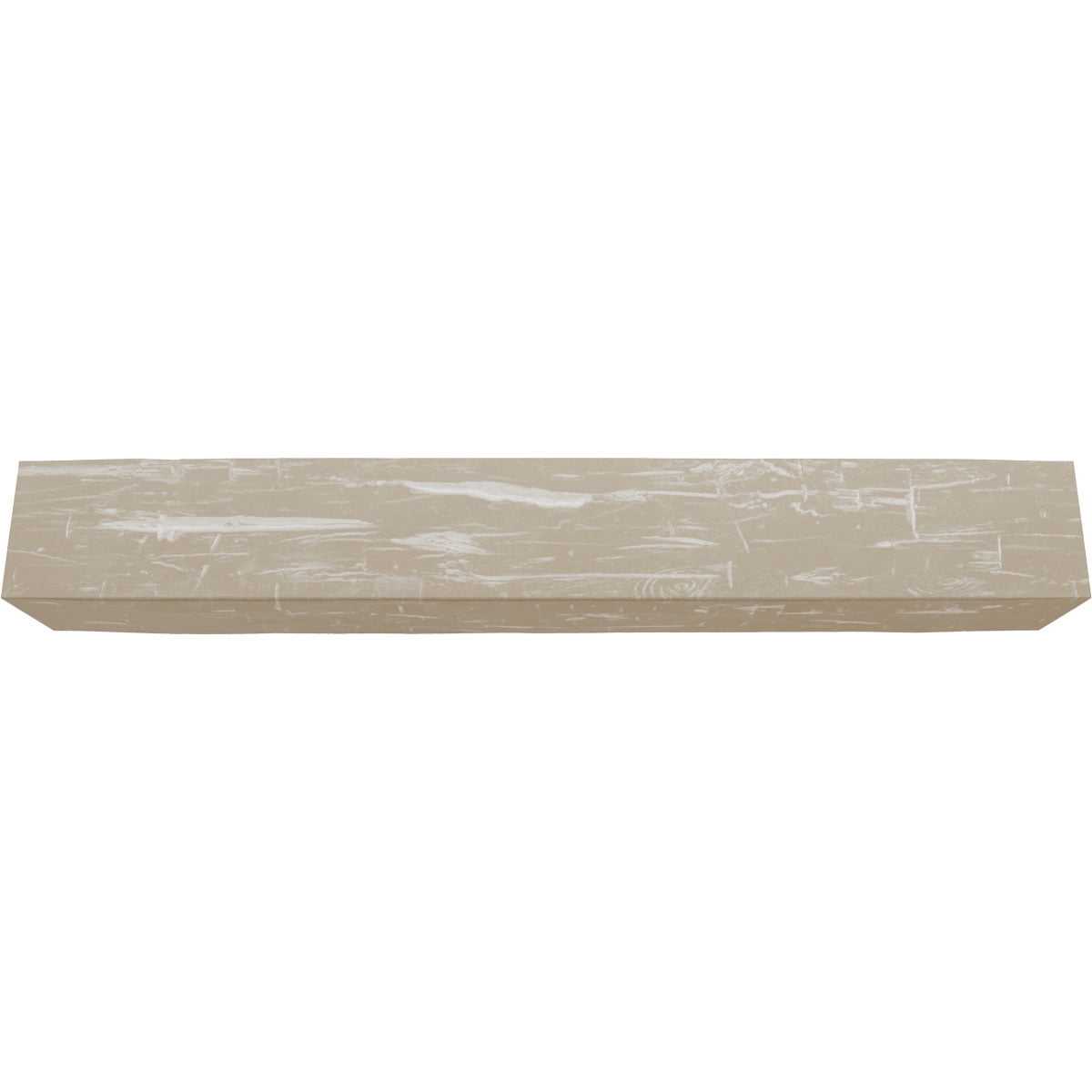 12"W x 10"H x 12'L 3-Sided (U-beam) Hand Hewn Endurathane Faux Wood Ceiling Beam, White Washed
