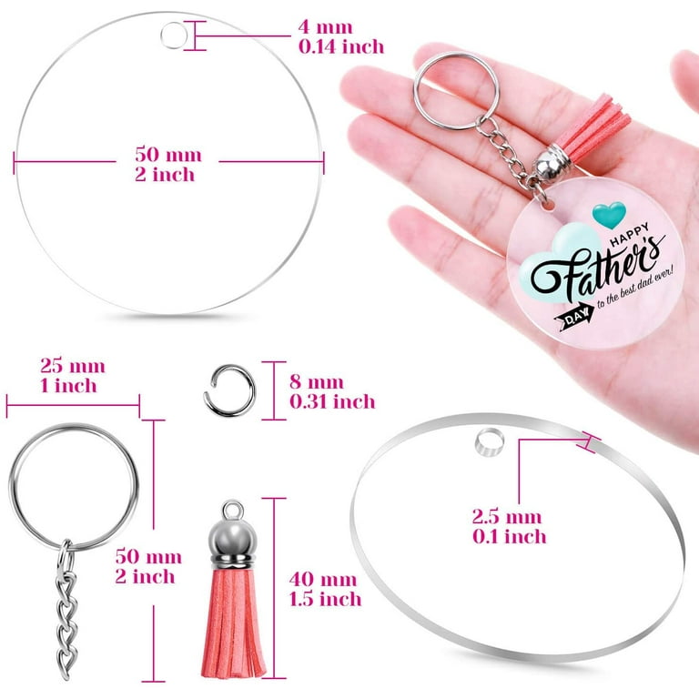 Keychain Blanks, 120pcs Clear Keychains for Vinyl Kit Including 30pcs  Acrylic Blanks, 30pcs Keychain Tassels, 30pcs Key Chain Rings and 36pcs  Jump Rings for DIY Keychain Vinyl Crafting,,F113967 