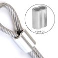 thumbnail image 2 of koolsoo 100Pcs Steel Wire Rope Aluminum Sleeve Cable Crimps Assortment Clip Heavy Duty Steel Wire Rope Aluminum Crimping Loop Sleeve M1.2, 2 of 8