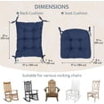 thumbnail image 5 of Non-Slip Tufted Rocking Chair Cushion with Straps, 80% Water Resistant High Back Indoor Outdoor Pad for Living Room, Nursery, and Garden in Blue, 5 of 6