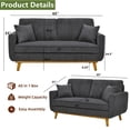 thumbnail image 2 of Aukfa Deep Seat Sofa Couch 65" Loveseat w/ 2 Pillows for Living Room Bedroom, Corduroy, Dark Gray, 2 of 10