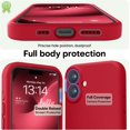 thumbnail image 3 of KOMI Designed for iPhone 16 Pro Case, Premium Silicone with [Soft Anti-Scratch Microfiber Lining] Shockproof Protective Phone Case for Men Women Girls 6.3", Red, 3 of 7