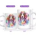 thumbnail image 4 of Hippie Brittany Spaniel Portrait Watercolor Tie-Dye Vintage Styles Mug Brittany Dog Lover Gifts Idea Coffee Tea Cup - 00014, 4 of 4