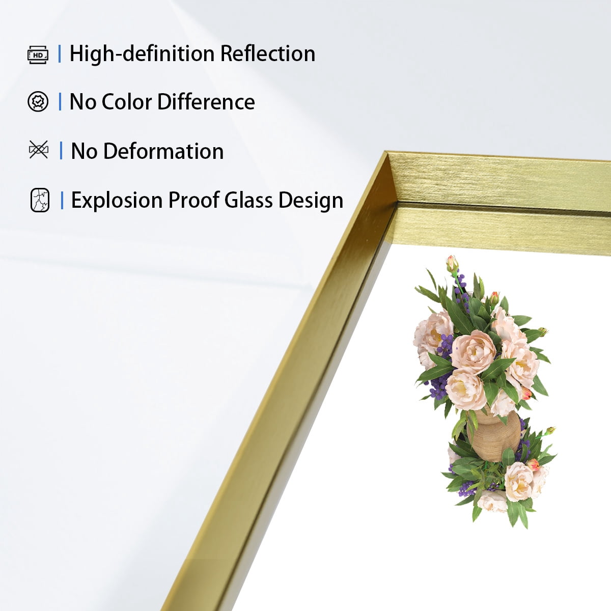 Gleamira 22"x65" Rectangular Full Length Mirror Floor Standing Mirror with Deep Frame, Gold