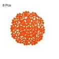 thumbnail image 3 of Fabric Coasters, 8pack 4" - Cotton Woven Crochet Doilies, Lace Embroidery Cup Mat with Floral Pattern (Orange), 3 of 5