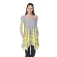 thumbnail image 2 of White Mark Women's Damask Print 3/4 Sleeve Tunic Top, 2 of 4