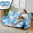 thumbnail image 3 of COEQINE Recliner Sofa Cover Polyester 3 Seater Reclining Chair Protector 8 Pieces Stretch Recliner Chair Cover Dog Couch Slipcover for Living Room, Daisy Boho Floral Tie-dye Blue, 3 of 8