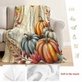 thumbnail image 5 of Pumpkins Abstract Blanket Soft Cozy Warm Throw Blanket for Couch, Plush Fuzzy Flannel Fleece Blankets for Sofa, Thanksgiving Maple Leaves Vintage Bed Blankets Lightweight Gifts for Women, 50"x80", 5 of 9
