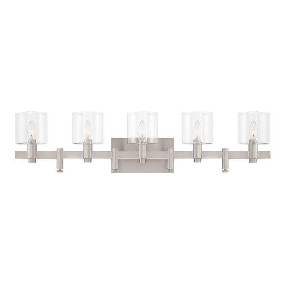 Eurofase 46813-022 Decato 5-Light 38 in. Satin Nickel Clear Glass Vanity Wall Light