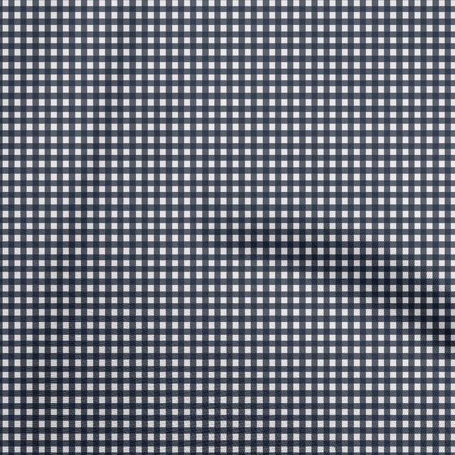 oneOone Cotton Poplin Blue Fabric Check Craft Projects Decor Fabric Printed By The Yard 56 Inch Wide