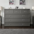 thumbnail image 5 of AFI Deerfield Queen Solid Wood Murphy Bed Chest with Mattress, Drawer & Charger in Gray, 5 of 18