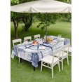 thumbnail image 4 of Outdoor Tablecloth with Umbrella Hole for Patio/Picnic/Party/Camping, Purple Blue Compass Waterproof Table Cloth Rectangle Table Cover Washable, Vintage Nautical Summer Ocean Shell (60"x 120"), 4 of 8