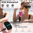 thumbnail image 4 of FPZMIU 1.83'' HD Fitness Smart Watch 3 Bands for Men Women,IP68 Waterproof Fitness Wrist Watch Compatible with iPhone Android(Pink), 4 of 7