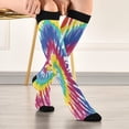 thumbnail image 5 of Coolnut Mexican Serape Blanket Stripes Compression Socks Women Men Knee High Stockings for Sports, Running, Travel 1Pair Gift, 5 of 7