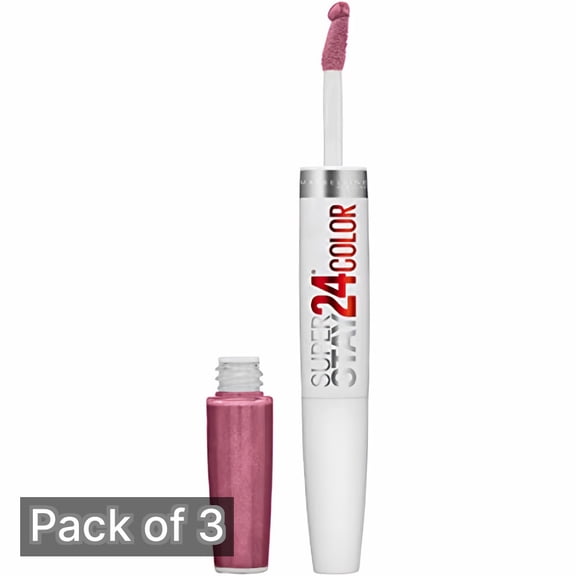 Maybelline Super Stay Lip Color, Perpetual Plum (Pack of 3)