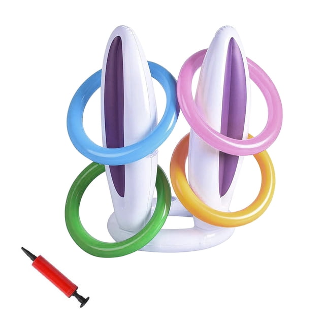 Birdeem Inflatable Easter Rabbit Ear Hat and Ferrule Toy Easter Children's Game Toy Gift