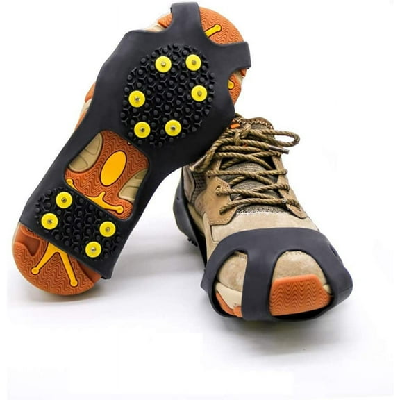 Traction Cleat Crampons Traction Skates, Stainless Steel Non-Slip Ice Snow Non-Slip Shoe Covers, Used for Mountaineering and Rock Climbing (Size : 30-35)