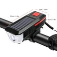 thumbnail image 2 of Faro para bicicleta Carga solar / USB Luz de bicicleta Timbre de bicicleta Lámpara de bocina Lintern CACAGOO  Faro para bicicleta, 2 of 7