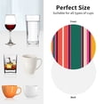 thumbnail image 6 of Lsque Vertical Stripes Pattern 4" Drink Coasters Set of 4, PVC Leather Absorbent Coasters, Table Coaster Set Decorative Coffee Cup Coasters Housewarming Gift -Round Shape, 6 of 6