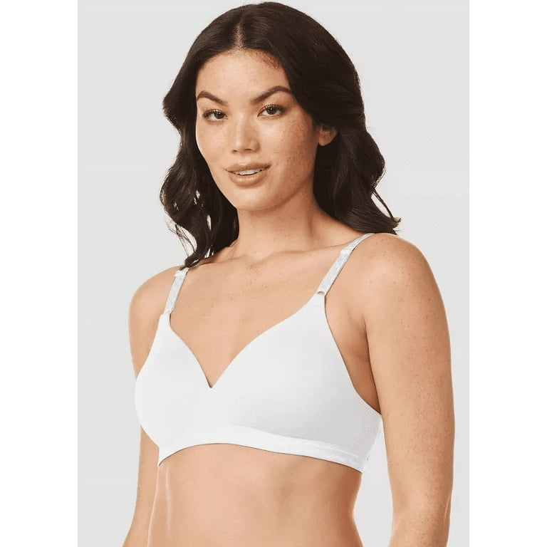 Warners Womens Plus Size Simply Perfect Super Soft Wireless Lightly Lined  Comfort Bra Rm1691t 40B White 