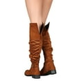 thumbnail image 3 of Women Faux Suede Slouchy Buckled Riding Knee High Boots 18438, 3 of 3